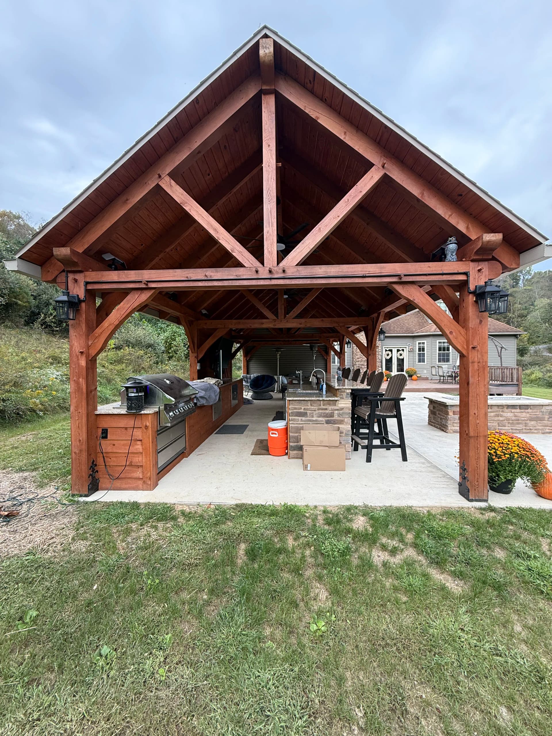 Gallery photos for Timber Frame Outdoor Kitchen and Bar Built to Last: Image #1