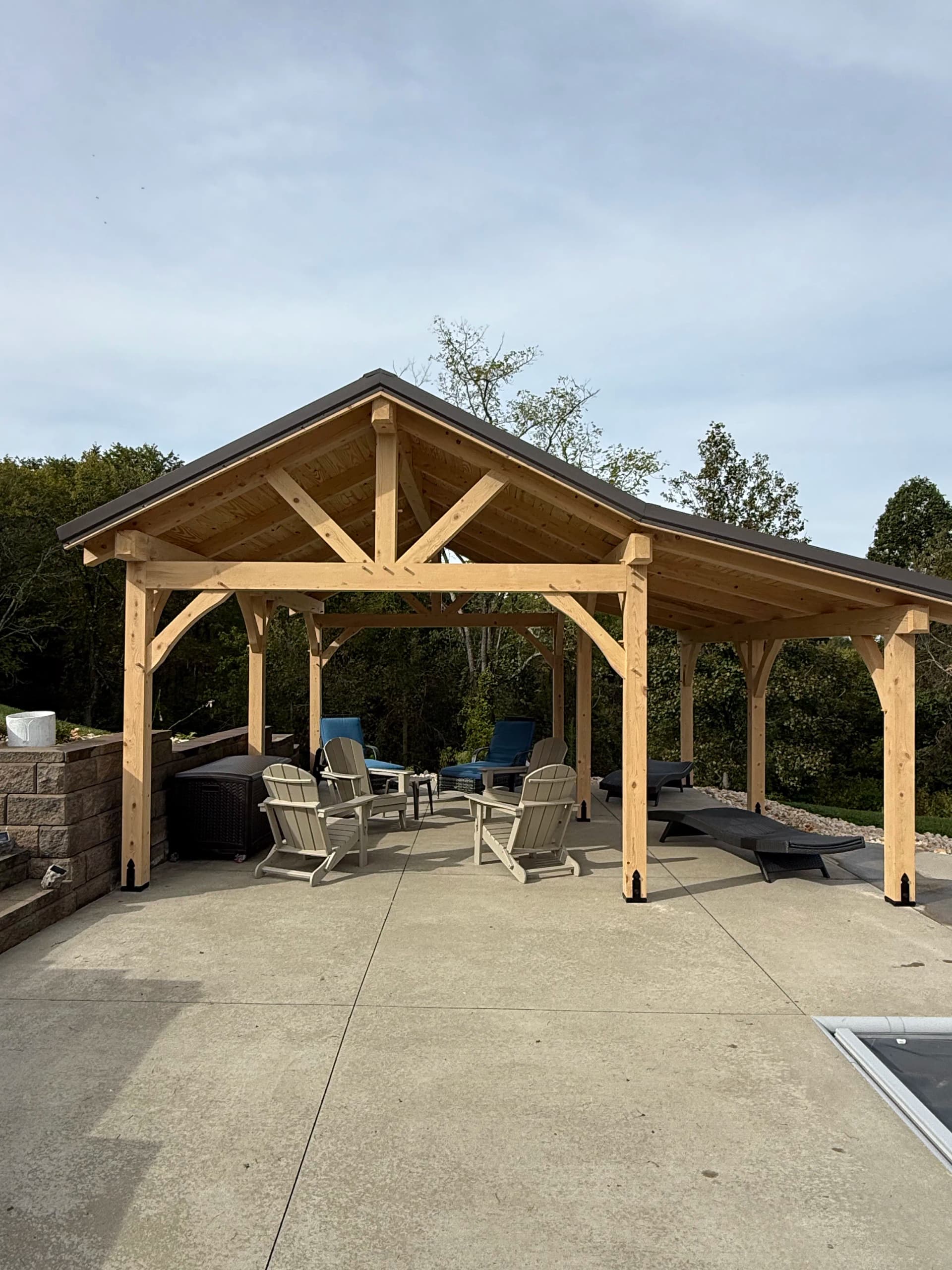 Gallery photos for Timber Frame Pavilion Built for Poolside Living: Image #2
